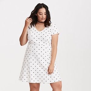 Torrid Heart Print Textured Skater Dress